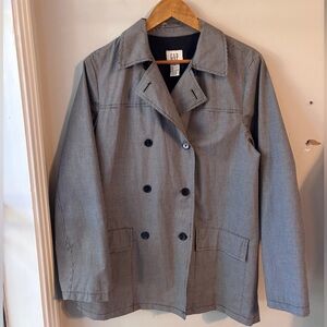 Gap Black and White Gingham Raincoat Size Medium